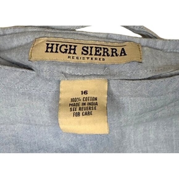 High Sierra Womens Chambray Wrap Skirt Size 16 100% Cotton Light Blue - Picture 3 of 5